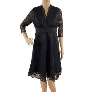 KIYONNA Mademoiselle Lace A-Line Cocktail Dress Black Size M
